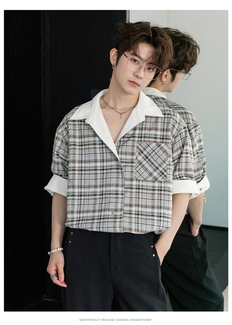 Reversible check shirt OR4393 - 韓国メンズファッション通販 - ORUN - 
