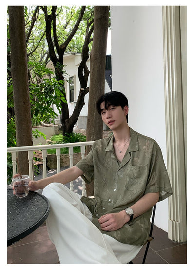 ローズプリントシャツ メンズ 半袖｜Rose Print SHIRT OR4379 - 韓国メンズファッション通販 - ORUN - 