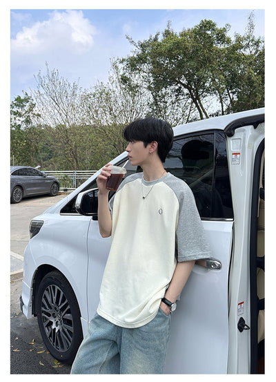 Round neck bicolor T-shirt OR2942 - ORUN