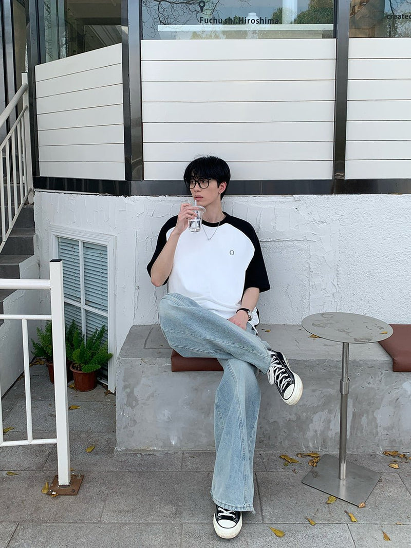 Round neck bicolor T-shirt OR2942 - ORUN