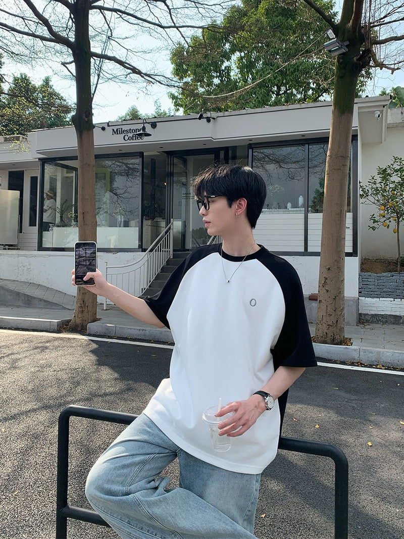 Round neck bicolor T-shirt OR2942 - ORUN