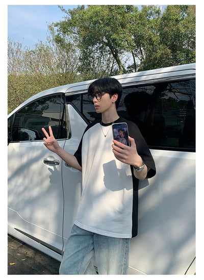 Round neck bicolor T-shirt OR2942 - ORUN