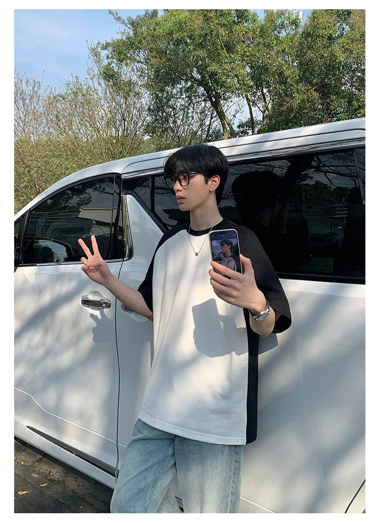 Round neck bicolor T-shirt OR2942 - ORUN