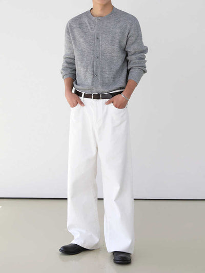 Round neck knit cardigan OR3707 - ORUN