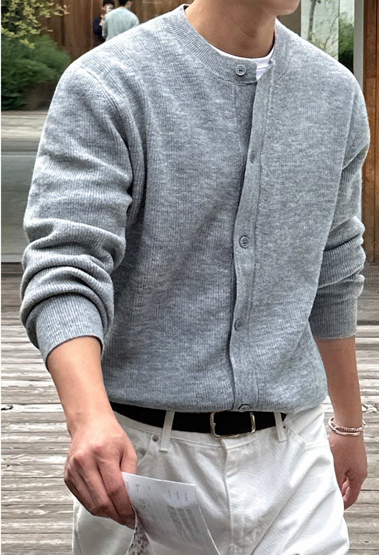 Round neck knit cardigan OR3707 - ORUN
