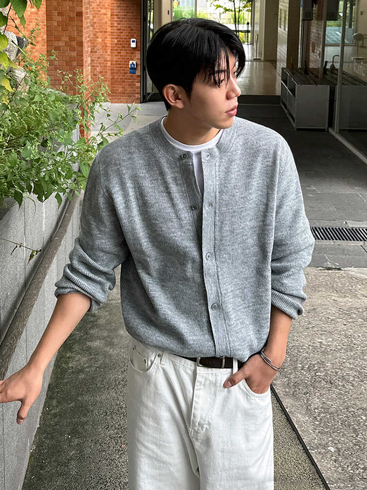 Round neck knit cardigan OR3707 - ORUN