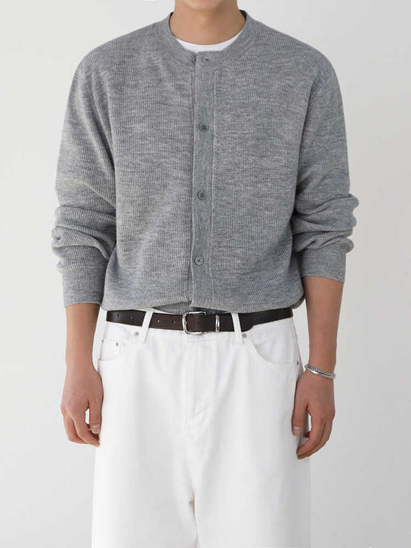 Round neck knit cardigan OR3707