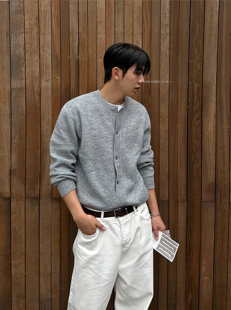 Round neck knit cardigan OR3707 - ORUN