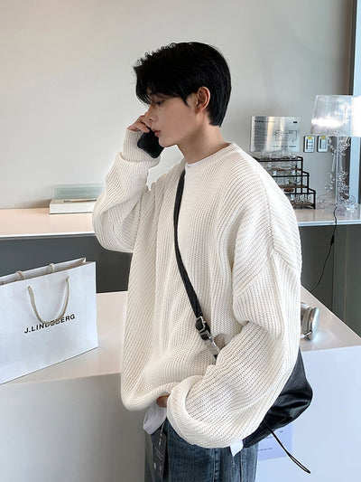 Round neck knit sweater OR4662 - 韓国メンズファッション通販 - ORUN - 