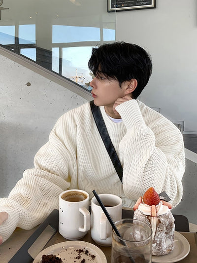 Round neck knit sweater OR4662 - 韓国メンズファッション通販 - ORUN - 