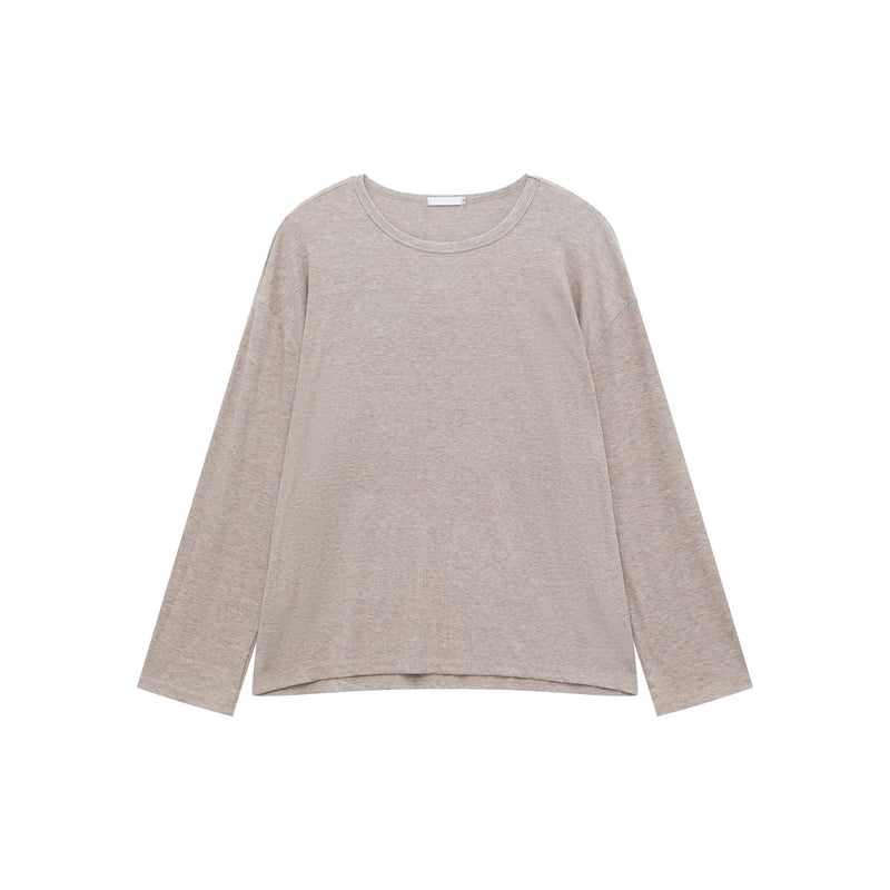 Round neck plain long sleeve T-shirt OR4655 - 韓国メンズファッション通販 - ORUN - 