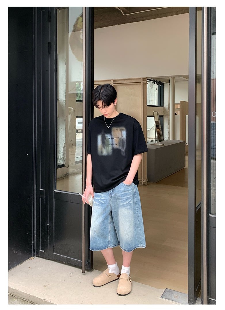Round neck short sleeve T-shirt OR4439 - 韓国メンズファッション通販 - ORUN - 