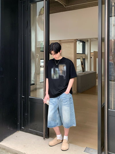 Round neck short sleeve T-shirt OR4439 - 韓国メンズファッション通販 - ORUN - 