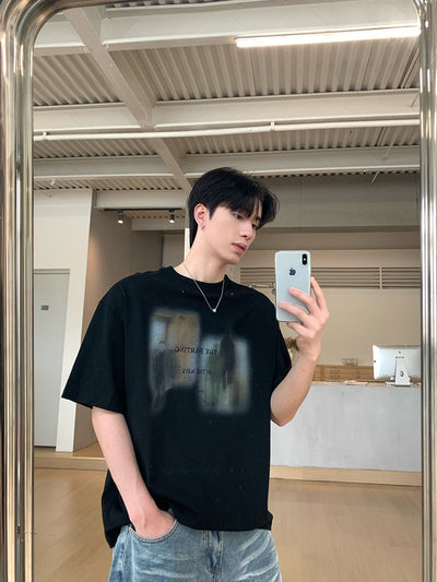 Round neck short sleeve T-shirt OR4439 - 韓国メンズファッション通販 - ORUN - 