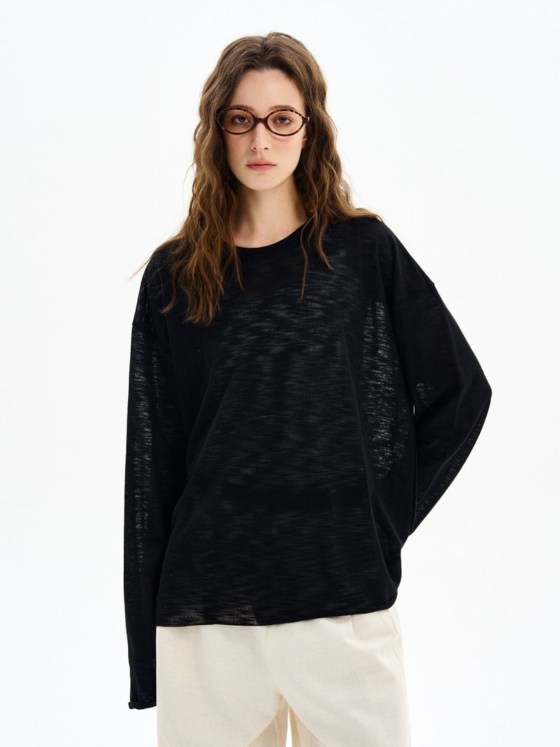 Sheer long - sleeved T-shirt OR4611 - 韓国メンズファッション通販 - ORUN - 