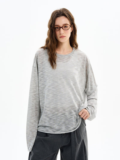 Sheer long - sleeved T-shirt OR4611 - 韓国メンズファッション通販 - ORUN - 