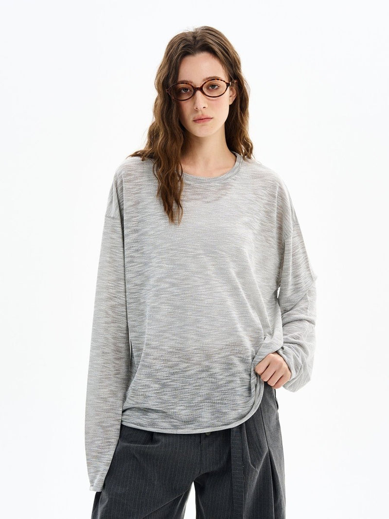 Sheer long - sleeved T-shirt OR4611 - 韓国メンズファッション通販 - ORUN - 
