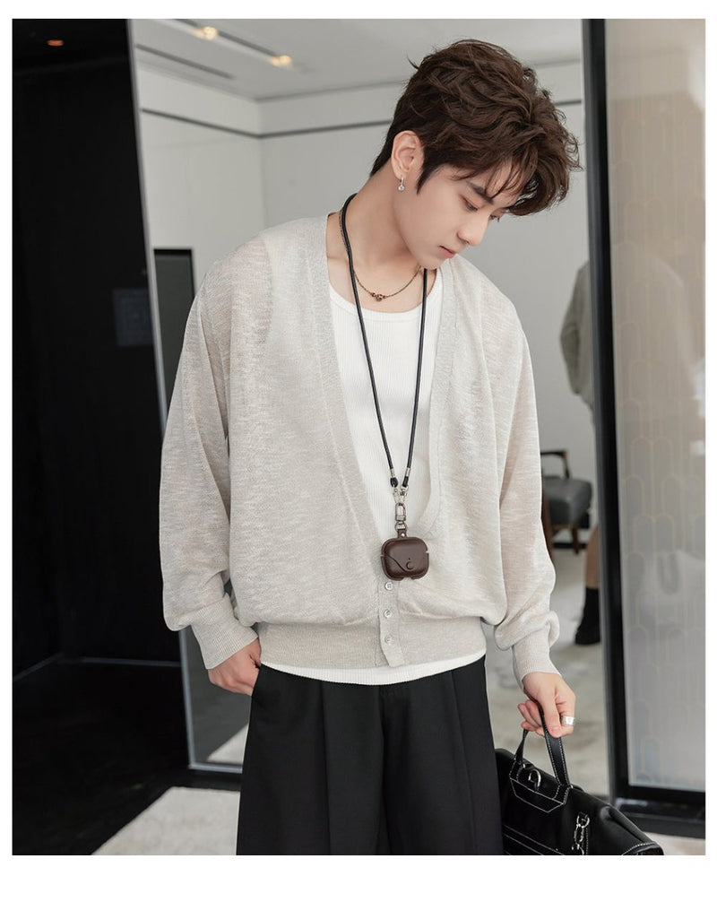 Sheer V - neck cardigan OR4248 - ORUN