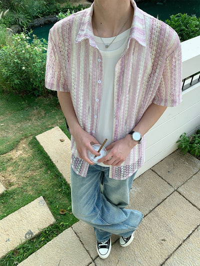 ストライプシアーシャツ / shirt OR4441 - 韓国メンズファッション通販 - ORUN - 