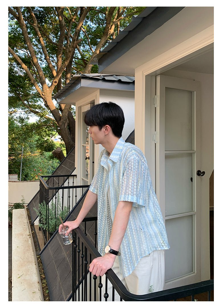 ストライプシアーシャツ / shirt OR4441 - 韓国メンズファッション通販 - ORUN - 