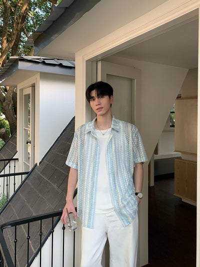 ストライプシアーシャツ / shirt OR4441 - 韓国メンズファッション通販 - ORUN - 