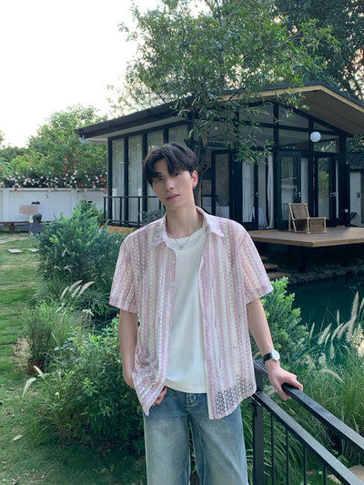 ストライプシアーシャツ / shirt OR4441 - 韓国メンズファッション通販 - ORUN - 