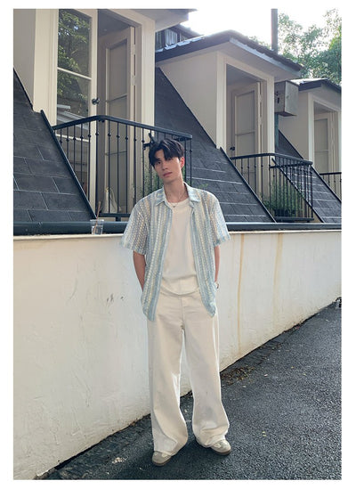 ストライプシアーシャツ / shirt OR4441 - 韓国メンズファッション通販 - ORUN - 