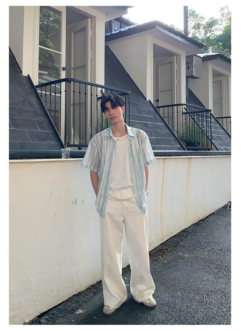 ストライプシアーシャツ / shirt OR4441 - 韓国メンズファッション通販 - ORUN - 
