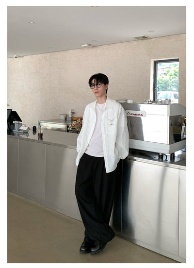 クリンクルテクスチャー メタルアクセントシャツ / SHIRT OR4525 - 韓国メンズファッション通販 - ORUN - 