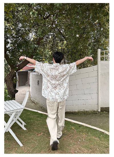 Short sleeve floral shirt OR2863 - ORUN