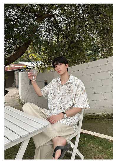 Short sleeve floral shirt OR2863 - ORUN