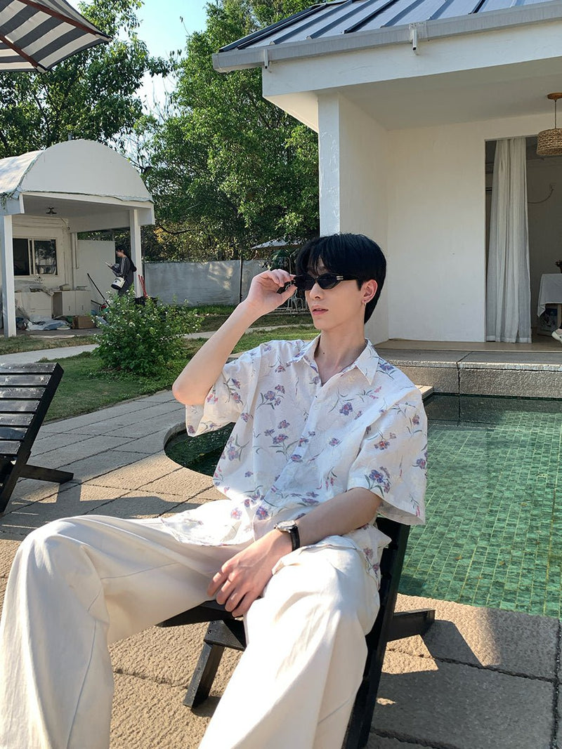 Short sleeve floral shirt OR2863 - ORUN