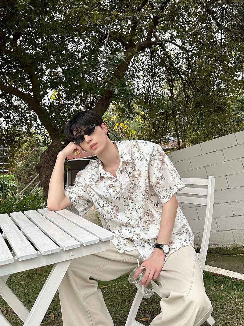 Short sleeve floral shirt OR2863 - ORUN