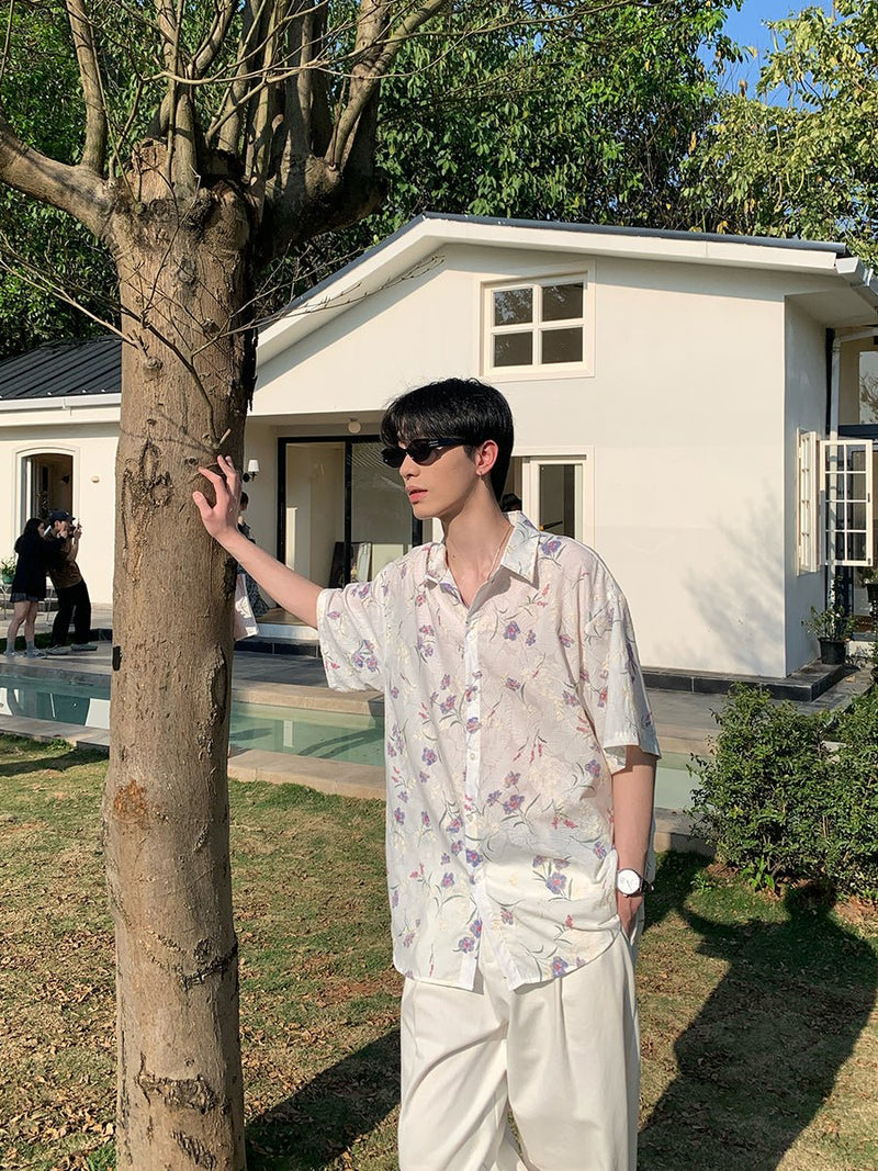 Short sleeve floral shirt OR2863 - ORUN