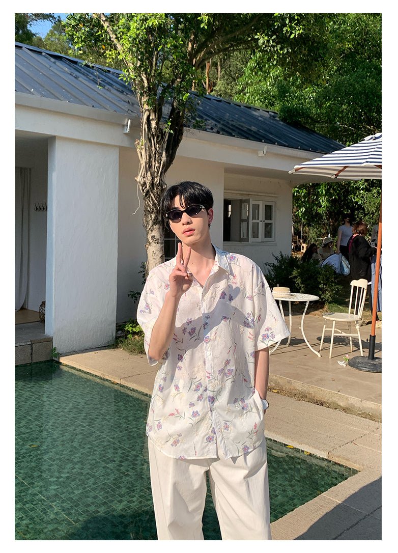Short sleeve floral shirt OR2863 - ORUN