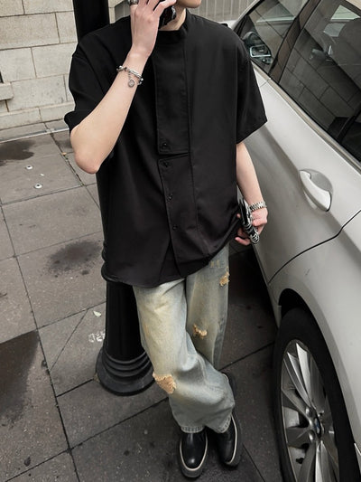 Short sleeve stand collar shirt OR2895 - ORUN
