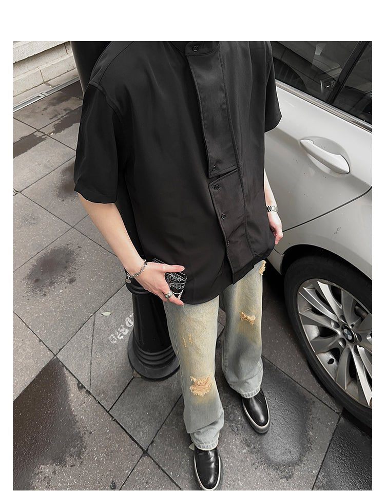 Short sleeve stand collar shirt OR2895 - ORUN