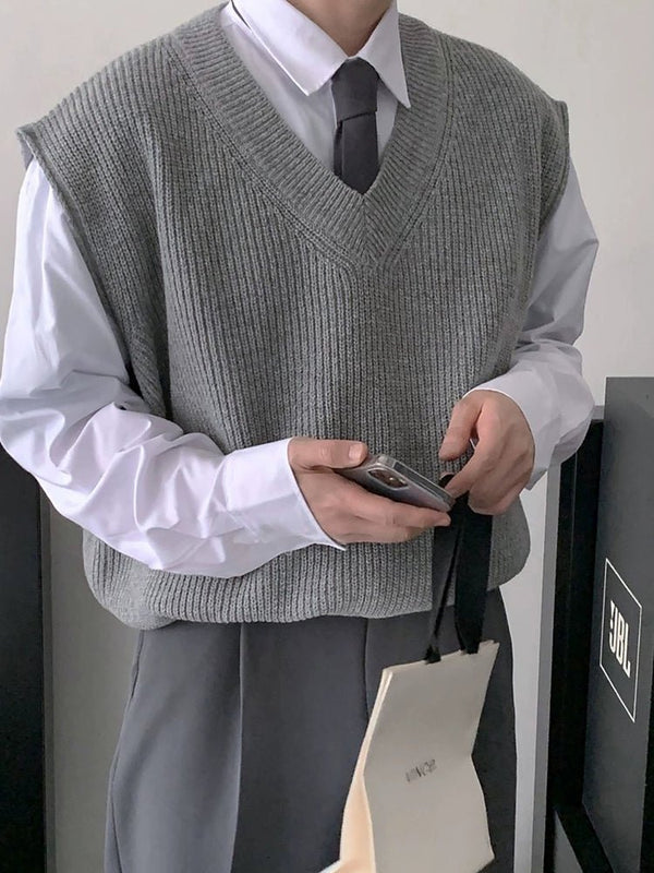 Simple knit vest OR4177