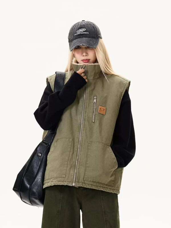 Stand collar cotton vest jacket OR3941