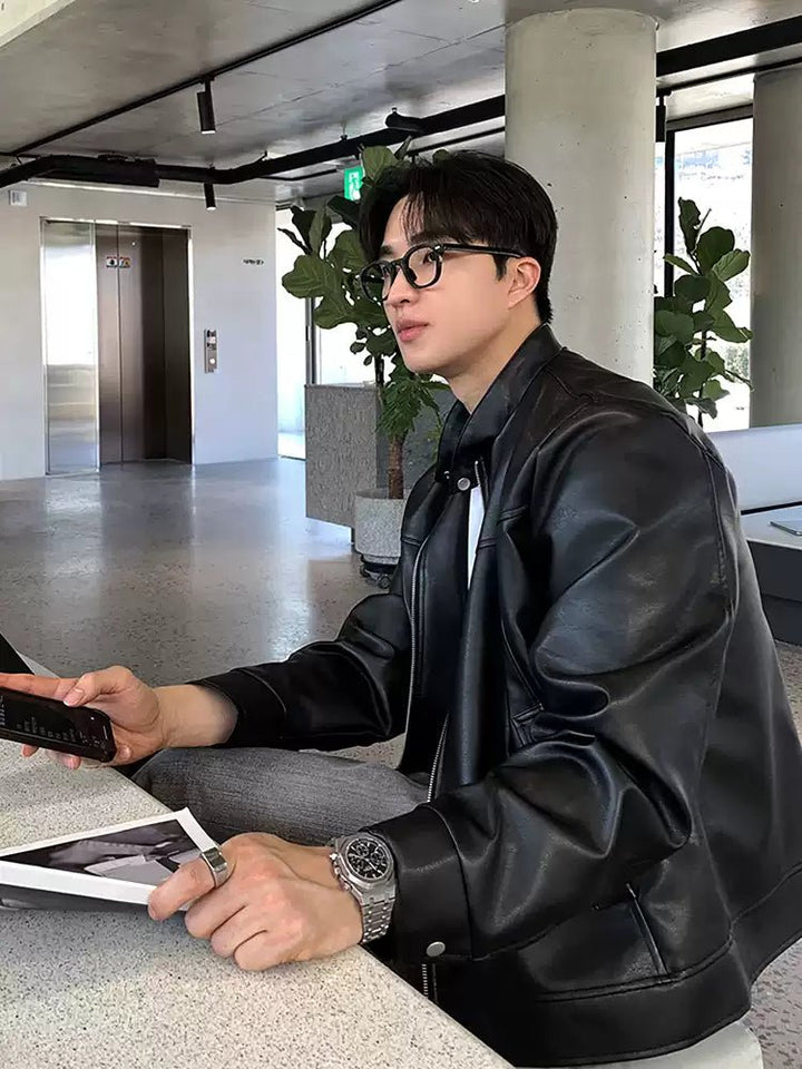 クラシックレザーライダースジャケット | 洗練されたアーバンスタイル