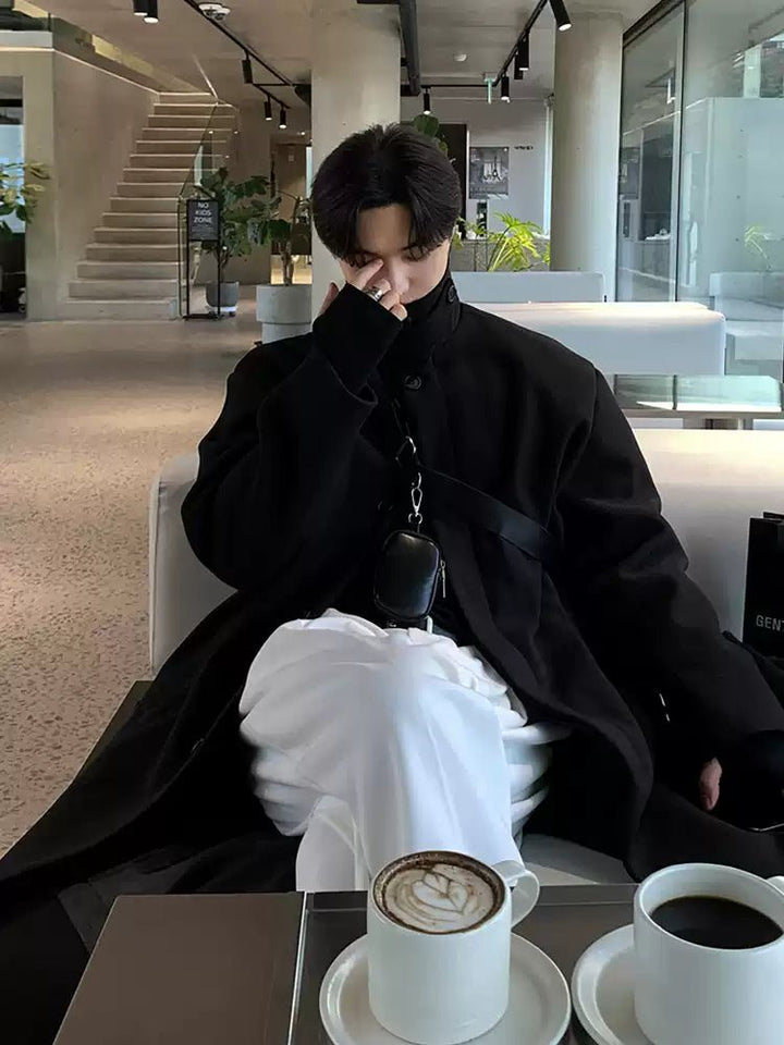 Stand collar long coat OR3992 – 韓国メンズファッション通販 - ORUN -