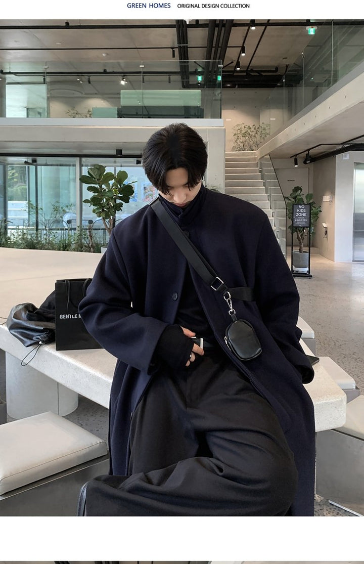 Stand collar long coat OR3992 – 韓国メンズファッション通販 - ORUN -