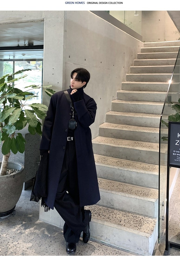 Stand collar long coat OR3992 – 韓国メンズファッション通販 - ORUN -