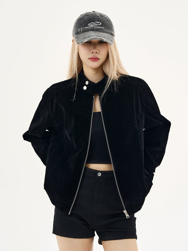 Stand collar suede jacket OR4608 - 韓国メンズファッション通販 - ORUN - 