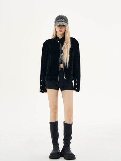Stand collar suede jacket OR4608 - 韓国メンズファッション通販 - ORUN - 