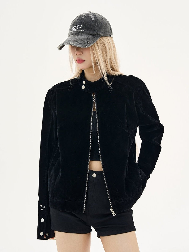 Stand collar suede jacket OR4608 - 韓国メンズファッション通販 - ORUN - 