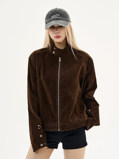 Stand collar suede jacket OR4608 - 韓国メンズファッション通販 - ORUN - 