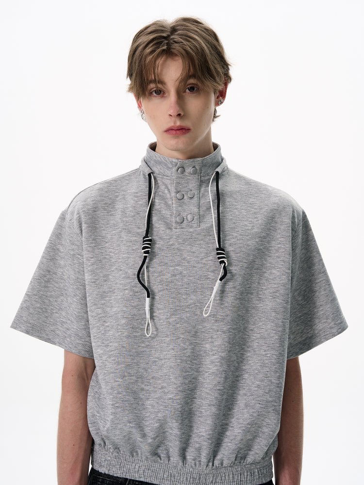 Stand Collar Tee / スタンドカラー Tシャツ メンズ 半袖 無地 きれいめ ベーシック OR4380 - ORUN