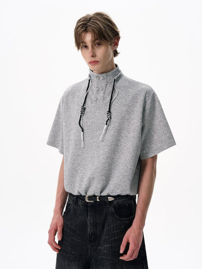 Stand Collar Tee / スタンドカラー Tシャツ メンズ 半袖 無地 きれいめ ベーシック OR4380 - ORUN