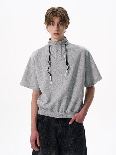 Stand Collar Tee / スタンドカラー Tシャツ メンズ 半袖 無地 きれいめ ベーシック OR4380 - ORUN